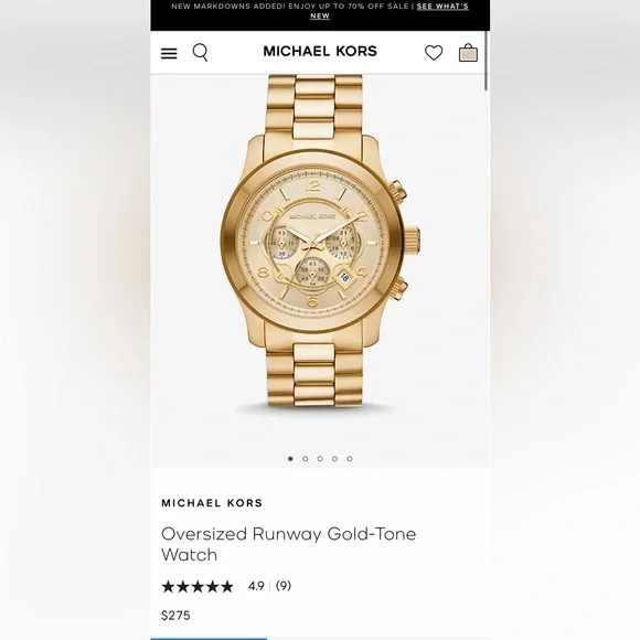 NWT Authentic Michael kors Watch**Sale* Michael Kors Janelle Quartz Gold Dial Two Tone Steel Strap  main image 3